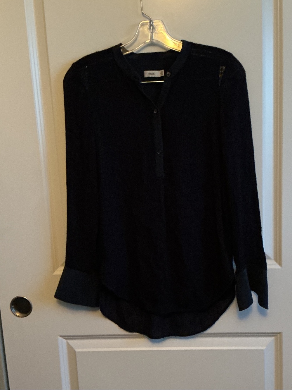 Vince navy blue Long Sleeve Button Front Henley